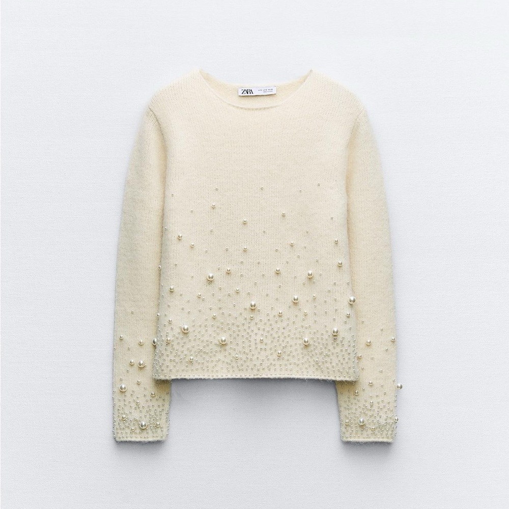 Zara knit sweater with pearls